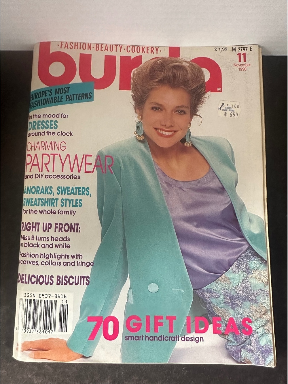 VTG Burda Magazine November 1990 No 11 English Edition With Uncut Pattern Sheets